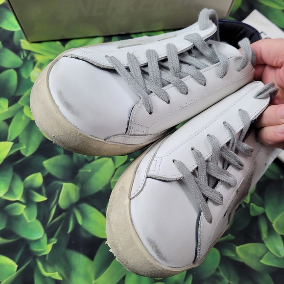 NIB Golden Goose Super-Star White Distressed Leather Low Top Sneakers size 38 - Picture 7 of 16